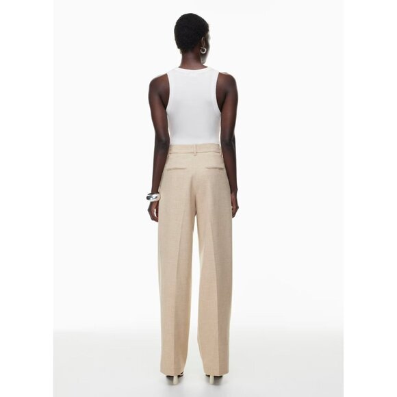 Aritzia WILFRED Effortless Grey Taupe Suiting Wide Leg Pleated Pants, Size 6 - Picture 11 of 12